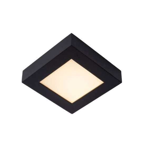 Plafoniera quadrata moderna nero led 15w 3000k ip44