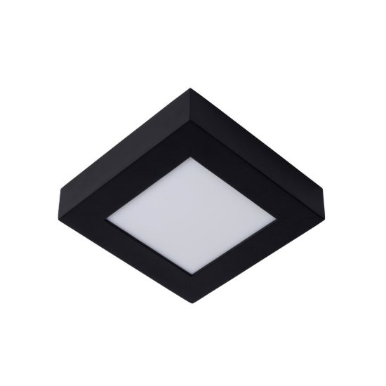 Plafoniera quadrata moderna nero led 15w 3000k ip44