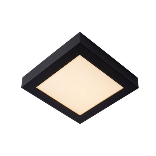 Plafoniera quadrata moderna nero led 22w 3000k ip44