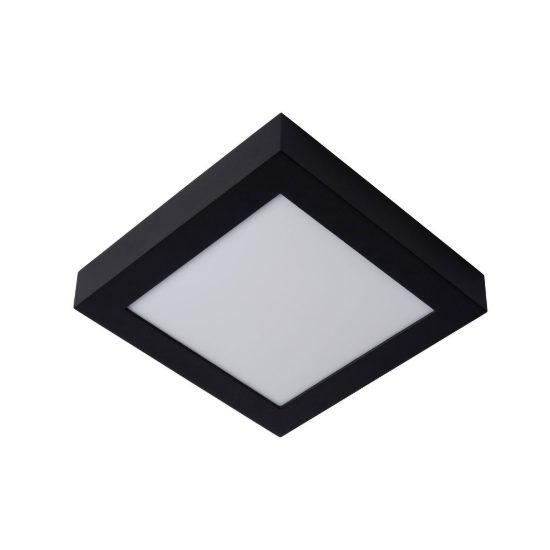 Plafoniera quadrata moderna nero led 22w 3000k ip44