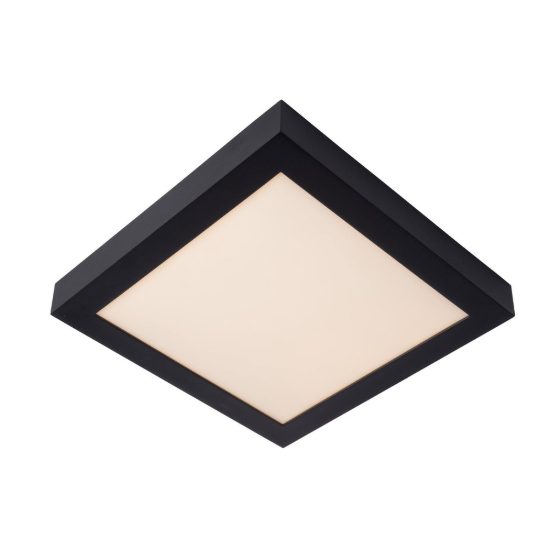 Plafoniera quadrata moderna nero led 30w 3000k ip44