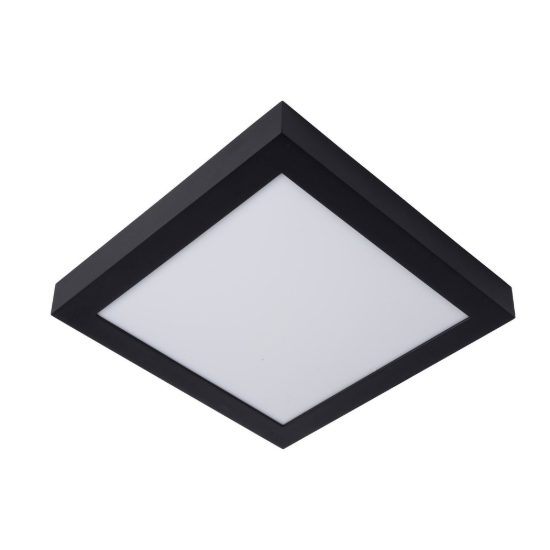 Plafoniera quadrata moderna nero led 30w 3000k ip44