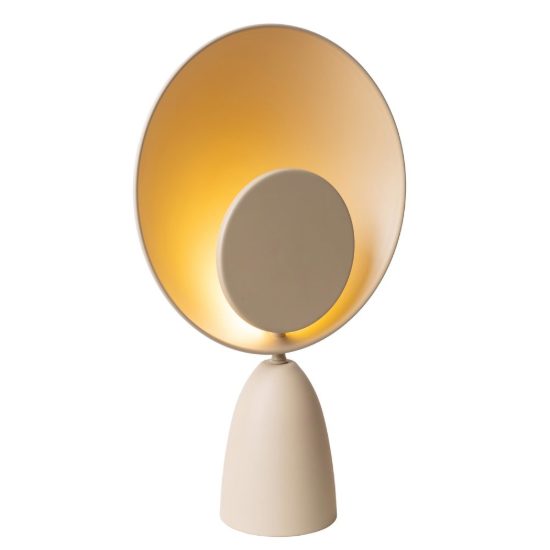 Lampada da tavolo rotonda per salotto moderna tortora nero led 8w 2100k