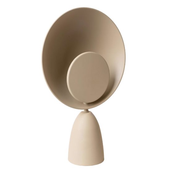 Lampada da tavolo rotonda per salotto moderna tortora nero led 8w 2100k