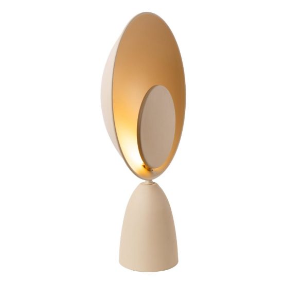 Lampada da tavolo rotonda per salotto moderna tortora nero led 8w 2100k