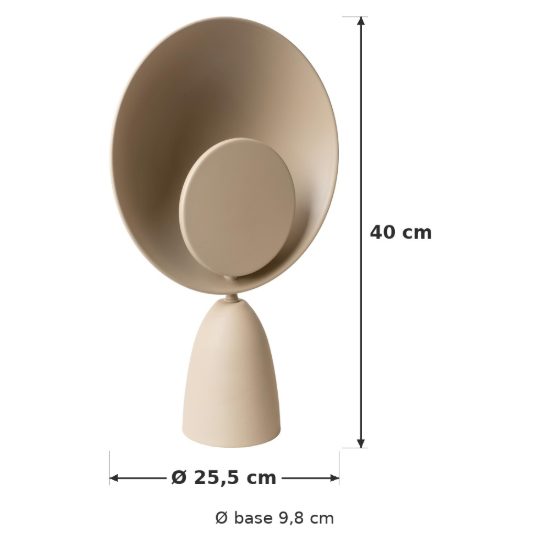 Lampada da tavolo rotonda per salotto moderna tortora nero led 8w 2100k