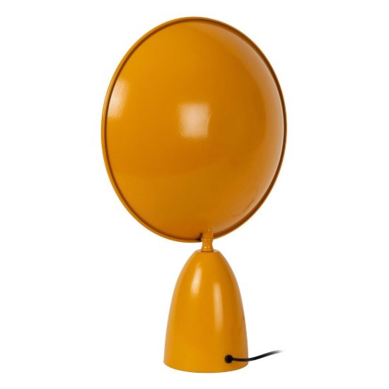 Lampada da tavolo rotonda per salotto moderna giallo ocra nero led 8w 2100k