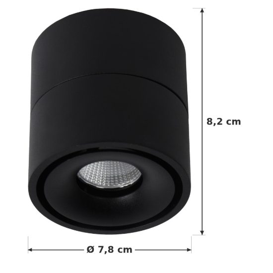 Faretto da soffitto per soggiorno orientabile moderno nero led 10w 2700k