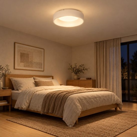 Plafoniera rotonda moderna bianco led 22w 2700k