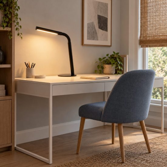 Lampada da scrivania per studio moderna nero led 5w 2700k