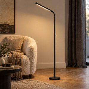 Piantana da lettura per soggiorno moderna nero led 6w 2700k touch dimmer ricaricabile
