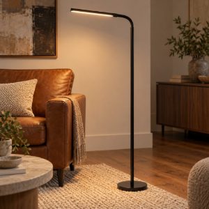 Lampada da terra da lettura per soggiorno moderna nero led 6w 2700k