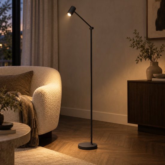 Piantana per soggiorno moderna nero led 3w 2700k dimmerabile ricaricabile
