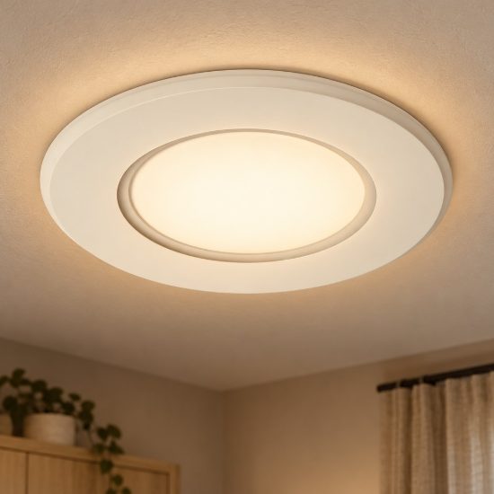 Plafoniera rotonda extrapiatta moderna bianco led 24w 2700k dimmerabile