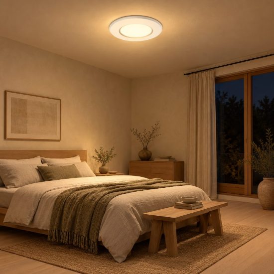 Plafoniera rotonda extrapiatta moderna bianco led 24w 2700k dimmerabile