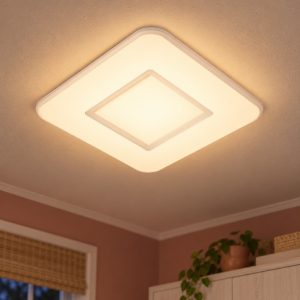 Plafoniera quadrata extrapiatta moderna bianco led 24w 2700k dimmerabile
