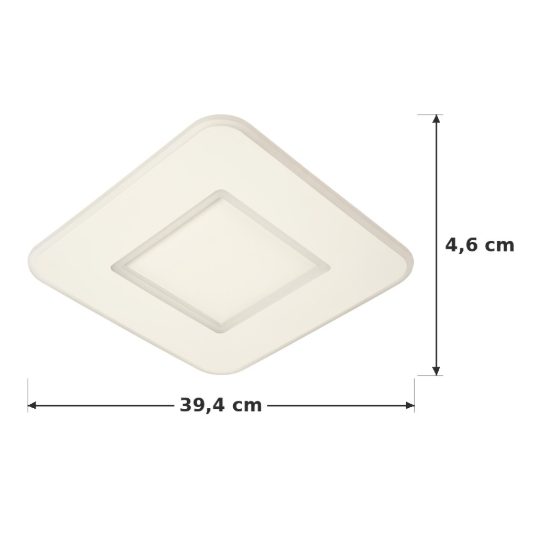 Plafoniera quadrata extrapiatta moderna bianco led 24w 2700k dimmerabile