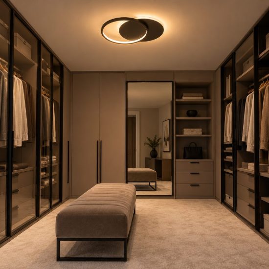 Plafoniera con anello e disco moderna nero led 24w 2700k dimmerabile