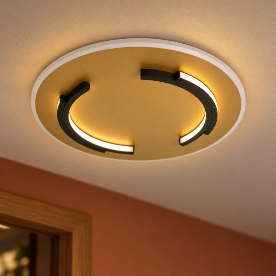 Plafoniera rotonda moderna oro led 30w 2700k