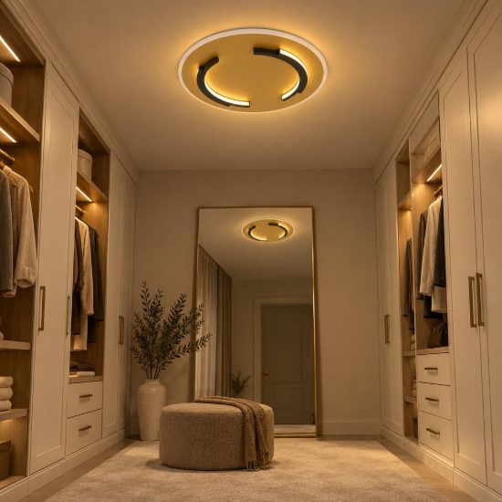 Plafoniera rotonda moderna oro led 30w 2700k