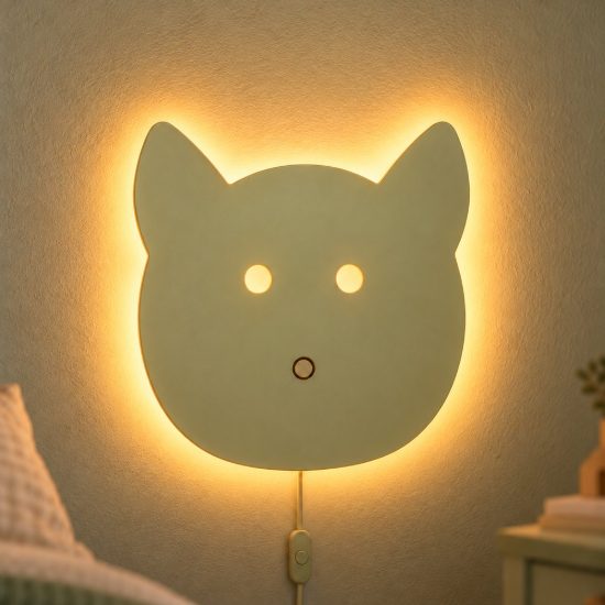Applique moderna verde nero led 7w 2700k touch dimmer a forma di gatto