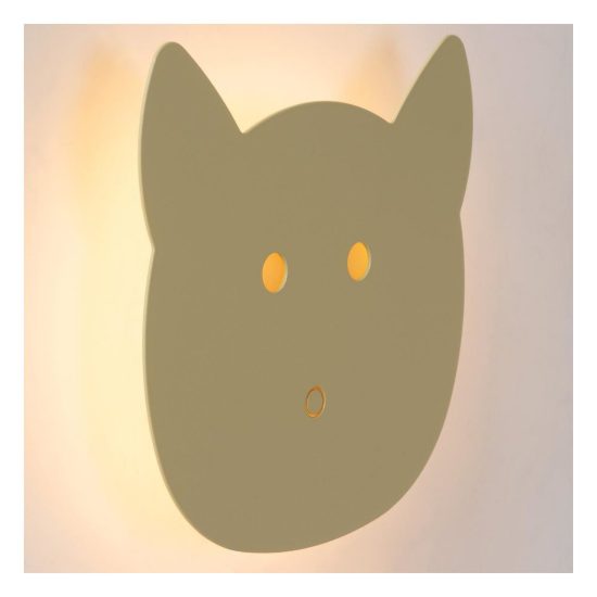 Applique moderna verde nero led 7w 2700k touch dimmer a forma di gatto