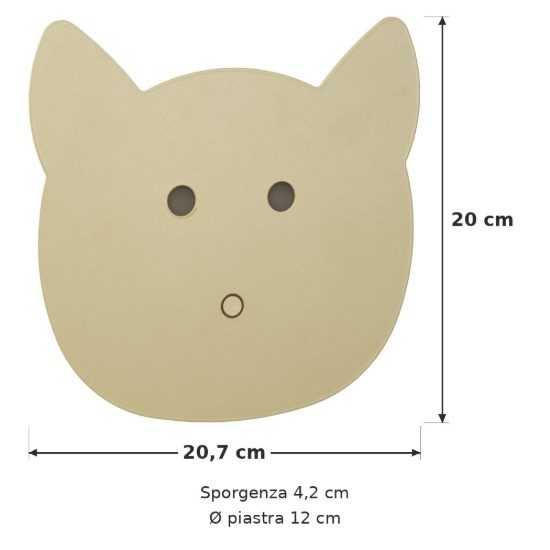 Applique moderna verde nero led 7w 2700k touch dimmer a forma di gatto