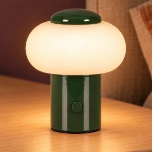 Abat-jour ovale per comodino moderno verde led 0,8w 2700k touch dimmer ricaricabile