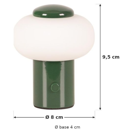 Abat-jour ovale per comodino moderno verde led 0,8w 2700k touch dimmer ricaricabile