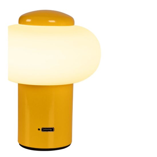 Abat-jour ovale per comodino moderno giallo led 0,8w 2700k touch dimmer ricaricabile