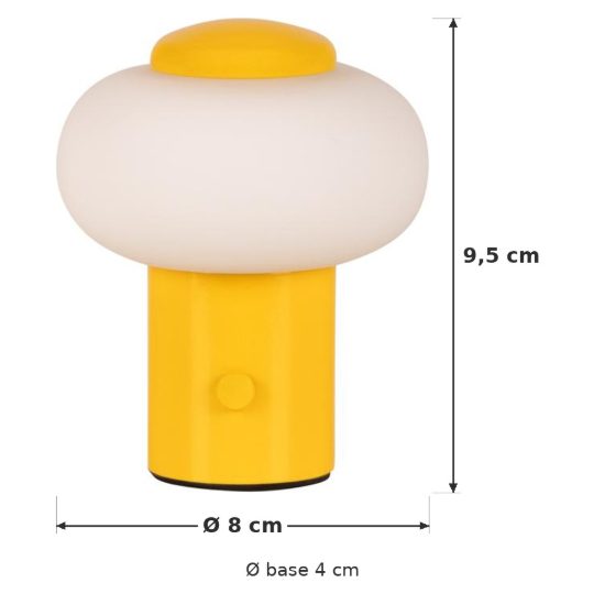 Abat-jour ovale per comodino moderno giallo led 0,8w 2700k touch dimmer ricaricabile