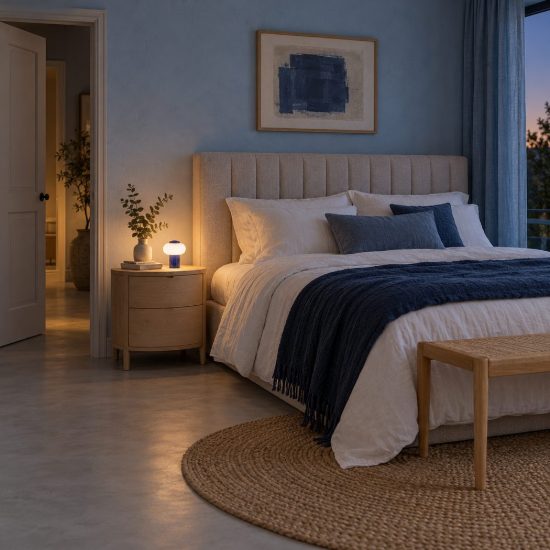 Abat-jour ovale per comodino moderno blu led 0,8w 2700k touch dimmer ricaricabile