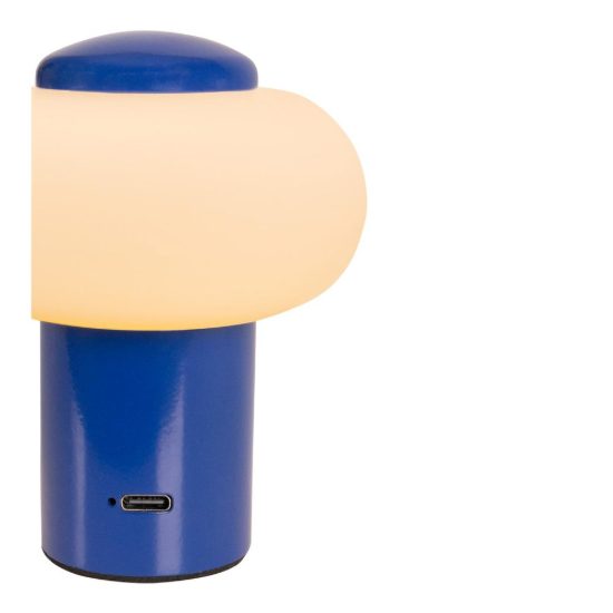 Abat-jour ovale per comodino moderno blu led 0,8w 2700k touch dimmer ricaricabile