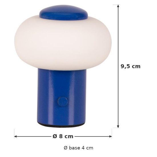 Abat-jour ovale per comodino moderno blu led 0,8w 2700k touch dimmer ricaricabile