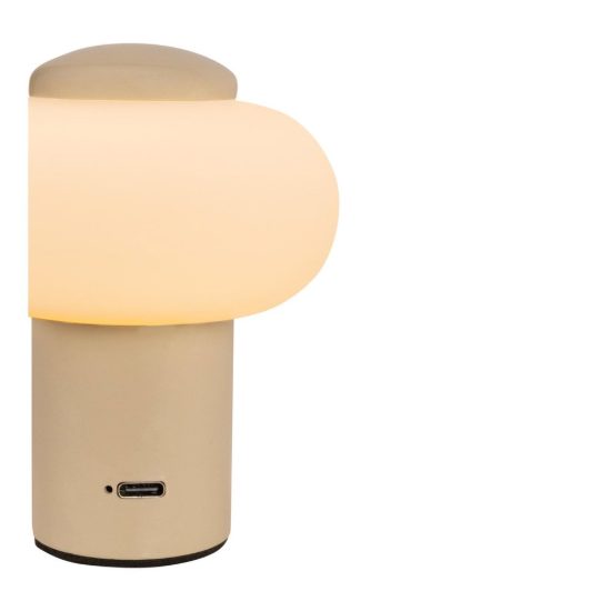 Abat-jour ovale per comodino moderno crema led 0,8w 2700k touch dimmer ricaricabile