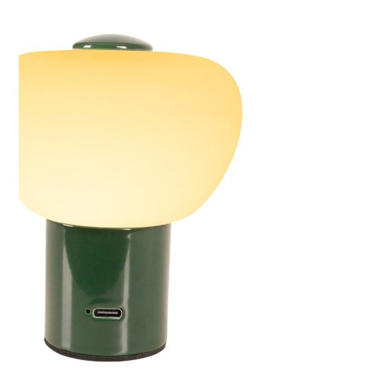 Abat-jour a cupola per comodino moderno verde led 0,8w 2700k touch dimmer ricaricabile