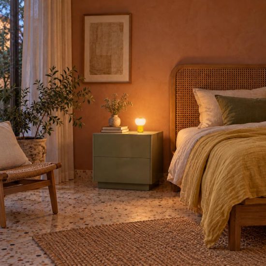 Abat-jour a cupola per comodino moderno giallo led 0,8w 2700k touch dimmer ricaricabile