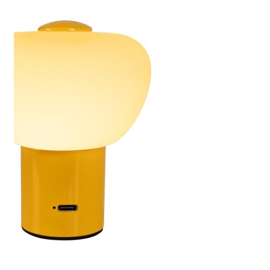 Abat-jour a cupola per comodino moderno giallo led 0,8w 2700k touch dimmer ricaricabile
