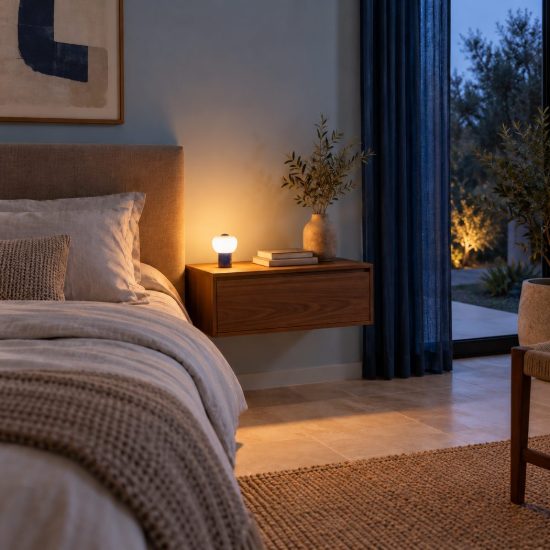 Abat-jour a cupola per comodino moderno blu led 0,8w 2700k touch dimmer ricaricabile