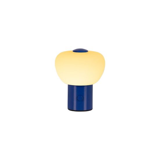 Abat-jour a cupola per comodino moderno blu led 0,8w 2700k touch dimmer ricaricabile