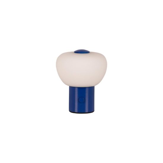 Abat-jour a cupola per comodino moderno blu led 0,8w 2700k touch dimmer ricaricabile