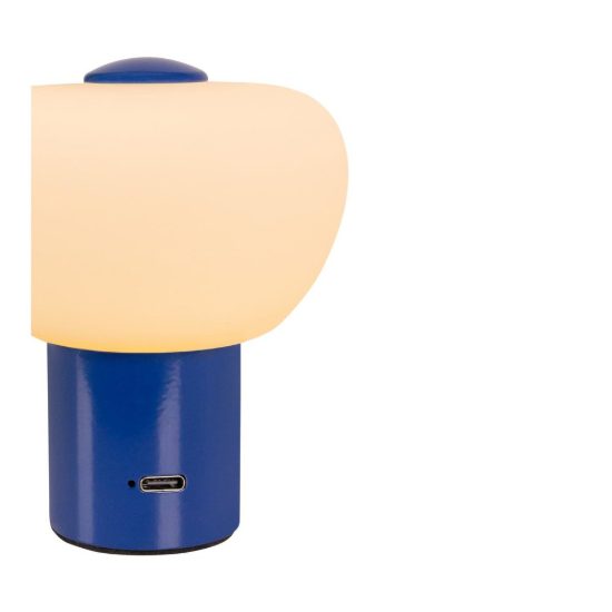 Abat-jour a cupola per comodino moderno blu led 0,8w 2700k touch dimmer ricaricabile