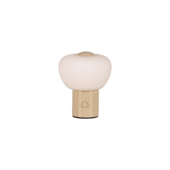 Abat-jour a cupola per comodino moderno crema led 0,8w 2700k touch dimmer ricaricabile
