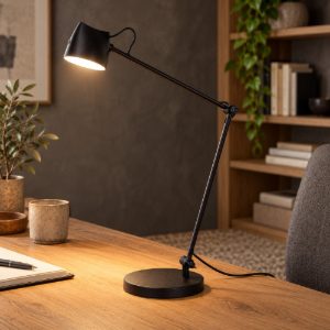 Lampada da scrivania a braccio per studio moderna nero led 8w 2700k touch dimmer