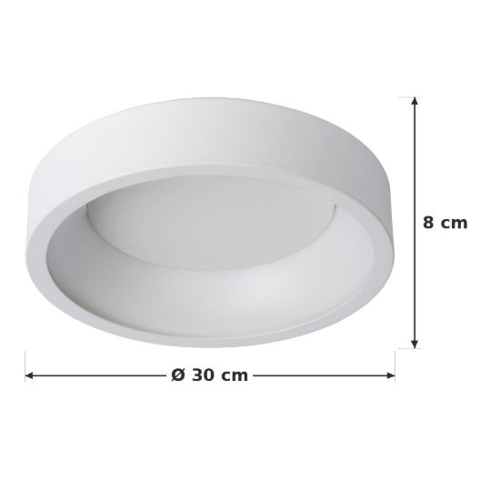 Plafoniera rotonda moderna bianco led 20w 3000k