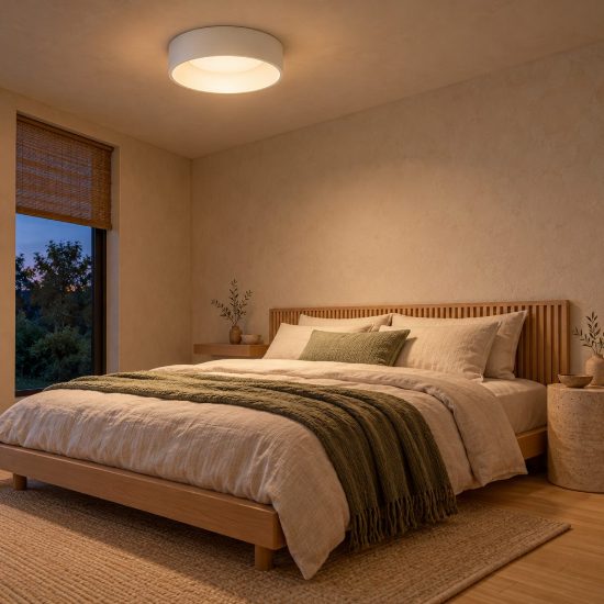 Plafoniera rotonda per camera da letto moderna bianco led 30w 3000k