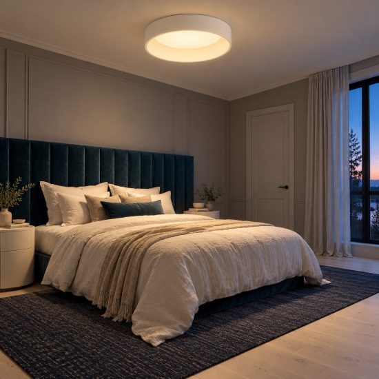 Plafoniera rotonda per camera da letto moderna bianco led 42w 3000k