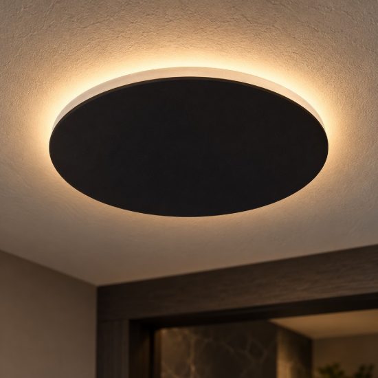 Plafoniera rotonda moderna nero led 7w 3000k