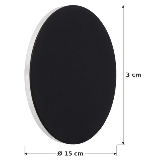 Plafoniera rotonda moderna nero led 7w 3000k