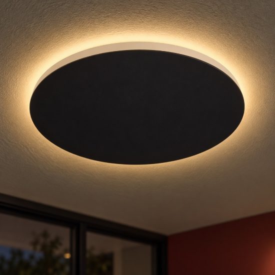 Plafoniera rotonda moderna nero led 9w 3000k